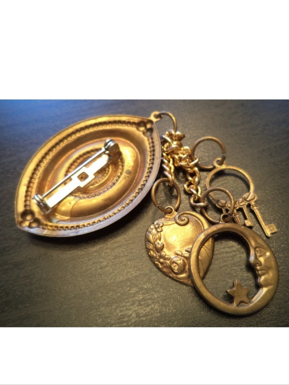 Antique Repurposed Celestial Chatelaine Brooch - Picture 5 of 8
